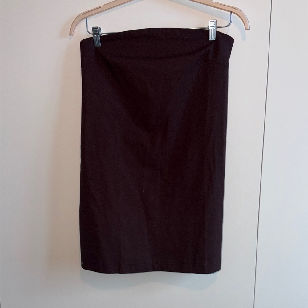 Brown Strapless Linen Dress